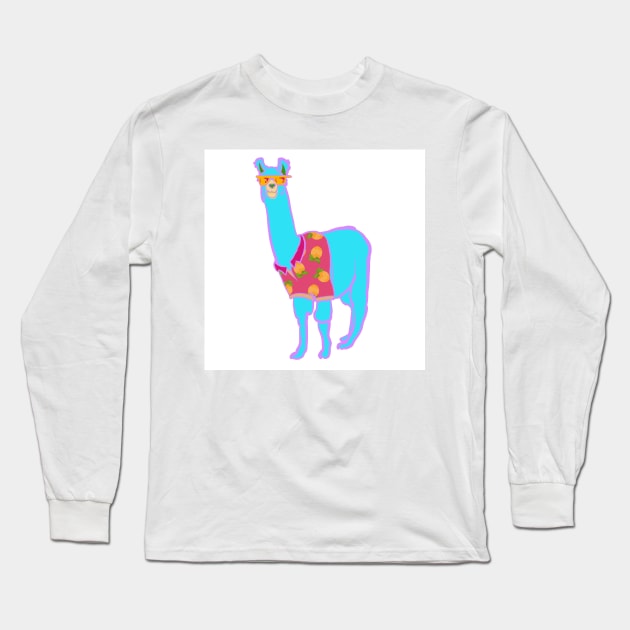 Mango Llama Long Sleeve T-Shirt by JosetteKent